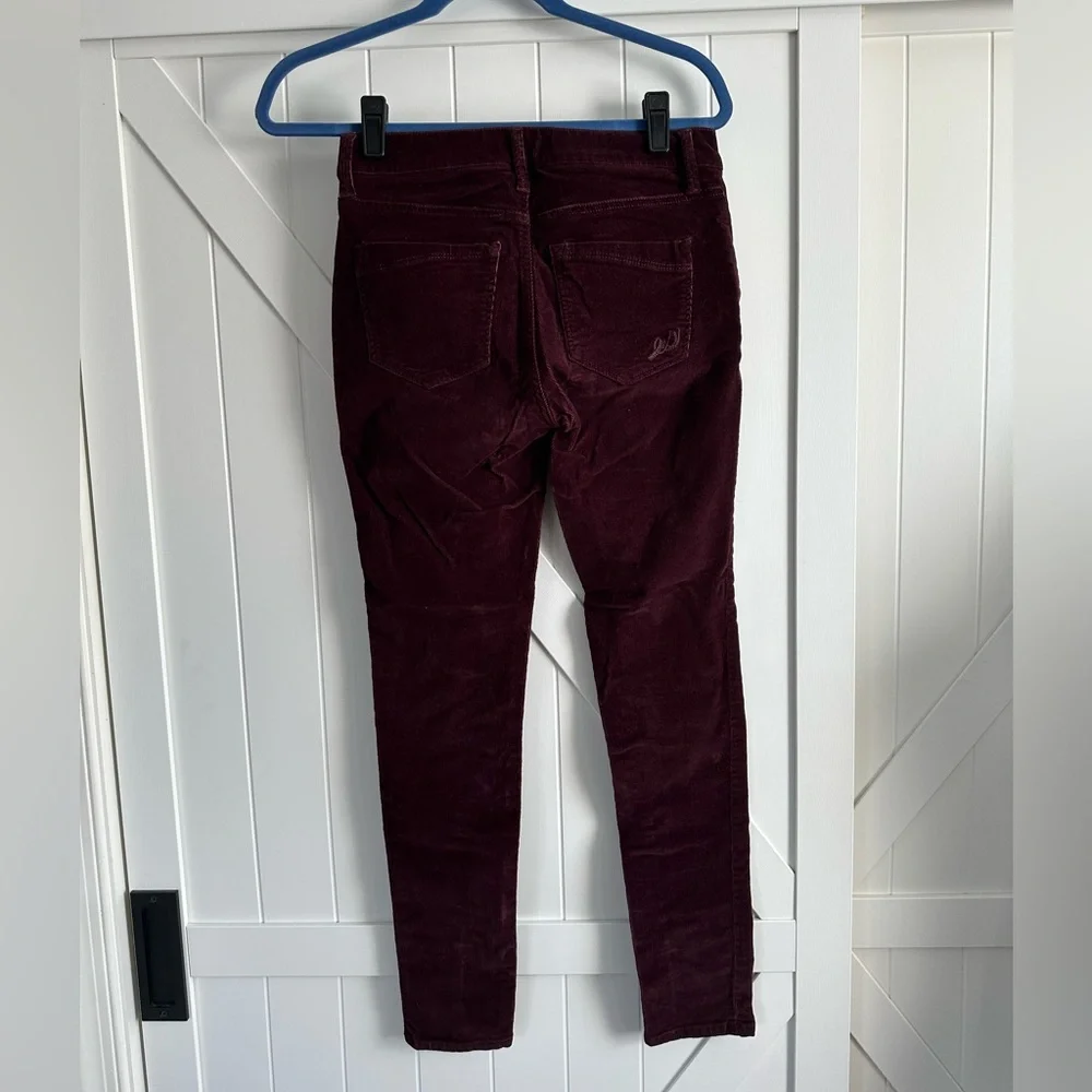 Women's EXPRESS Burgundy Corduroy Leggings Pants Size 2R 2